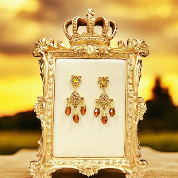 Teardrop Amber Earrings, Amber Drop Earrings, Baltic Gemstone Earrings - Picture 8 of 10